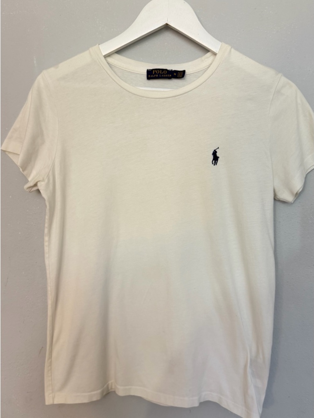 Ralph Lauren White Tee with Navy & Gold Label